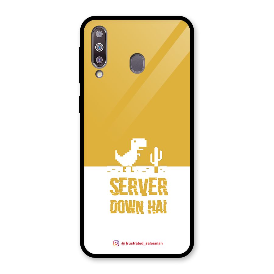 Server Down Hai Mustard Yellow Glass Back Case for Galaxy M30