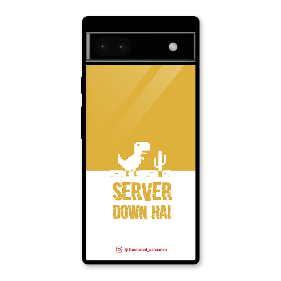 Server Down Hai Mustard Yellow Glass Back Case for Google Pixel 6a