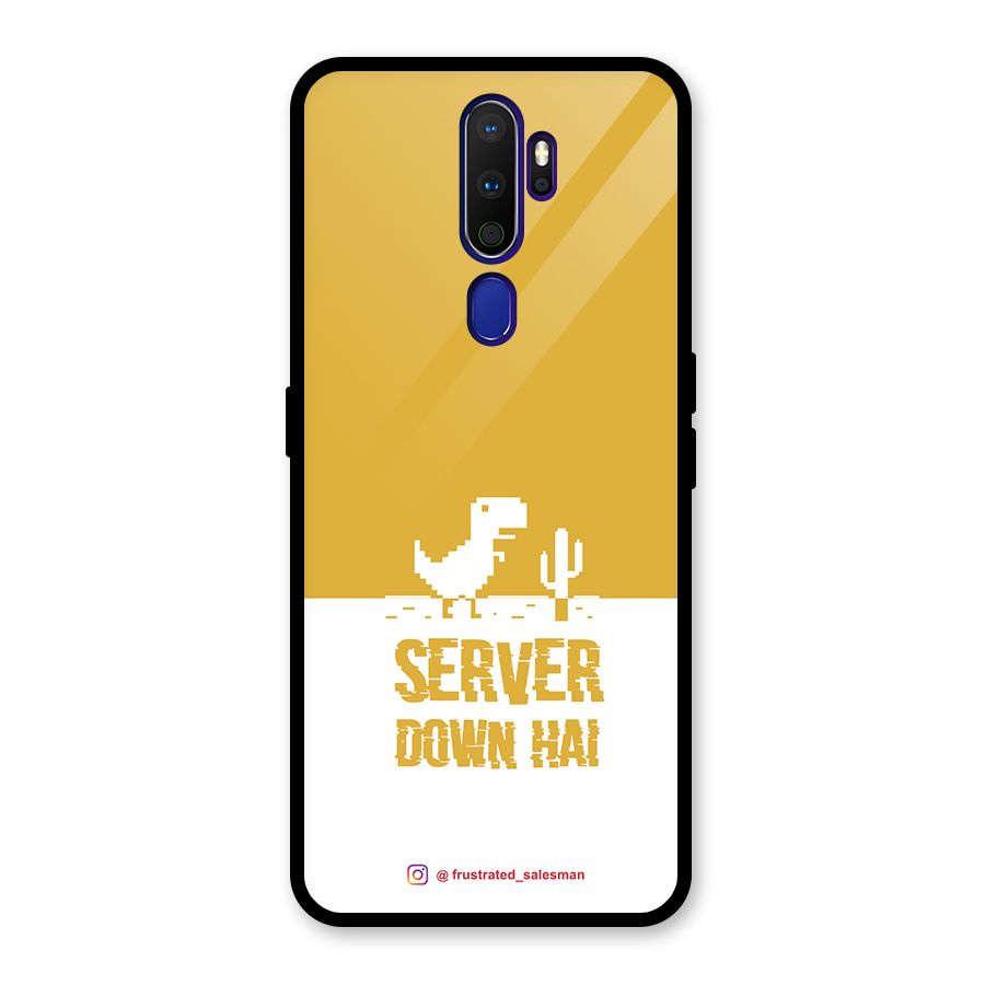 Server Down Hai Mustard Yellow Glass Back Case for Oppo A9 (2020)