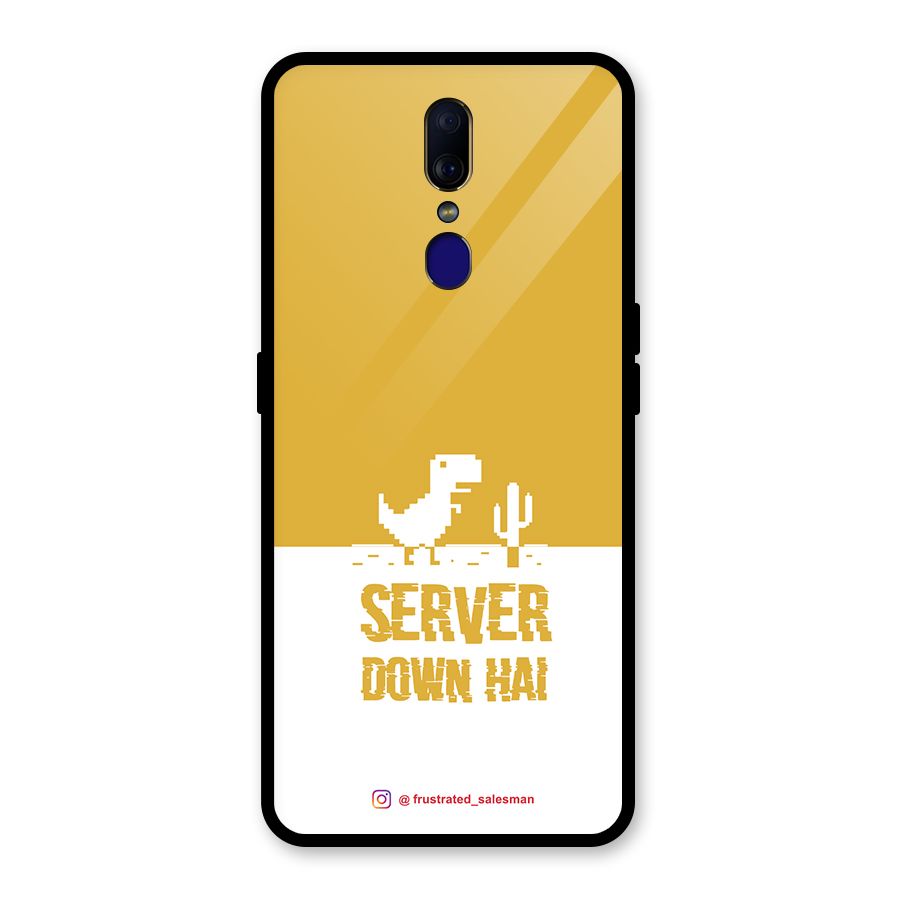 Server Down Hai Mustard Yellow Glass Back Case for Oppo F11