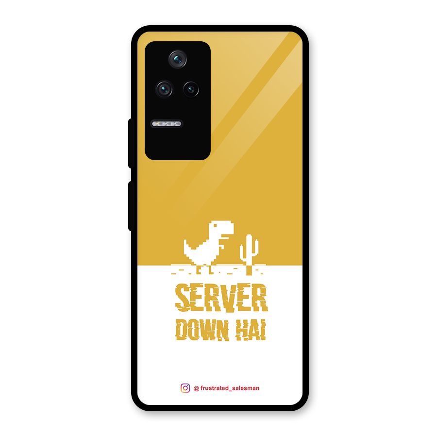 Server Down Hai Mustard Yellow Glass Back Case for Poco F4 5G
