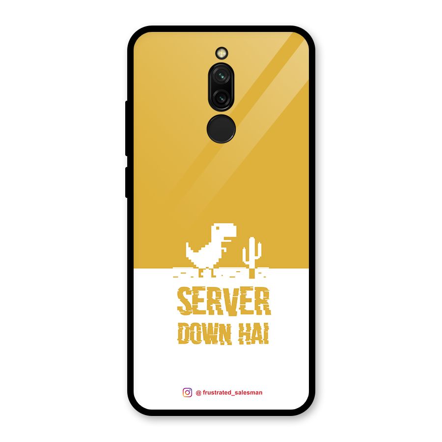 Server Down Hai Mustard Yellow Glass Back Case for Redmi 8