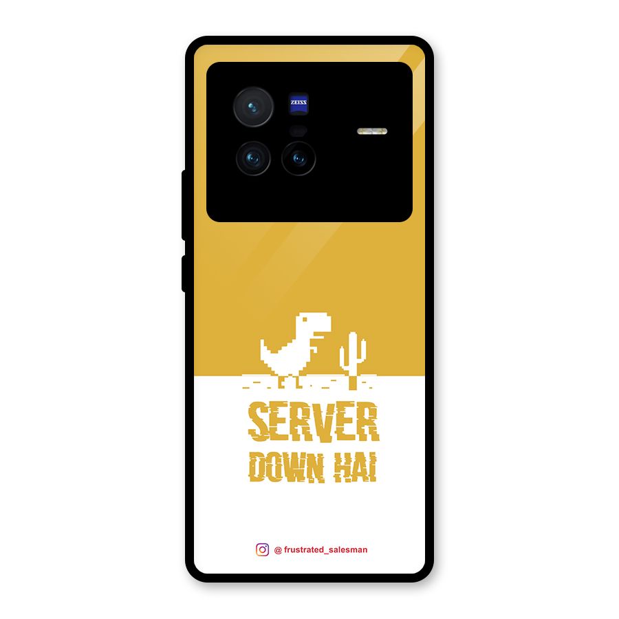 Server Down Hai Mustard Yellow Glass Back Case for Vivo X80
