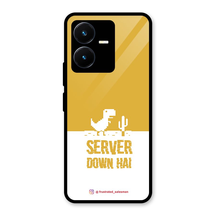Server Down Hai Mustard Yellow Glass Back Case for Vivo Y22