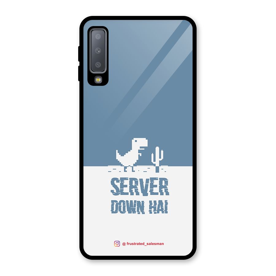 Server Down Hai SteelBlue Glass Back Case for Galaxy A7 (2018)