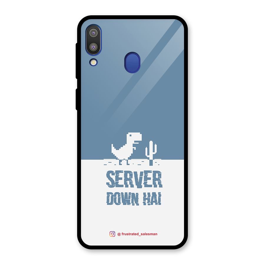 Server Down Hai SteelBlue Glass Back Case for Galaxy M20