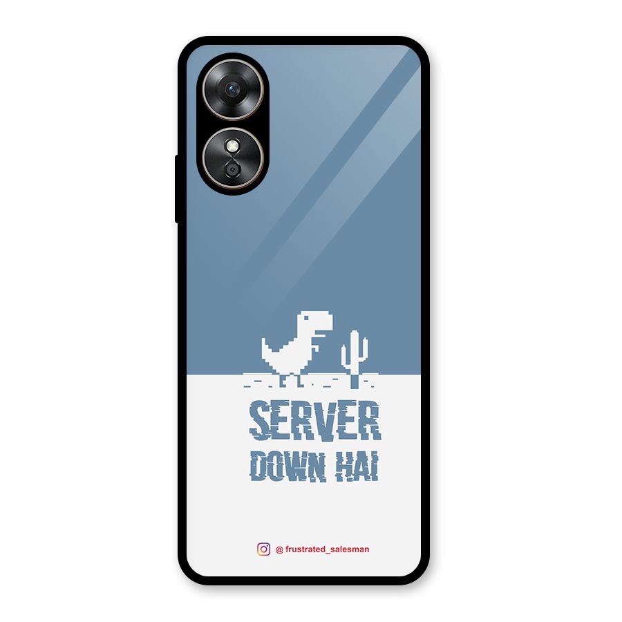 Server Down Hai SteelBlue Glass Back Case for Oppo A17