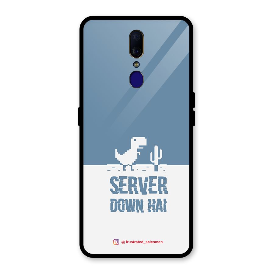 Server Down Hai SteelBlue Glass Back Case for Oppo F11