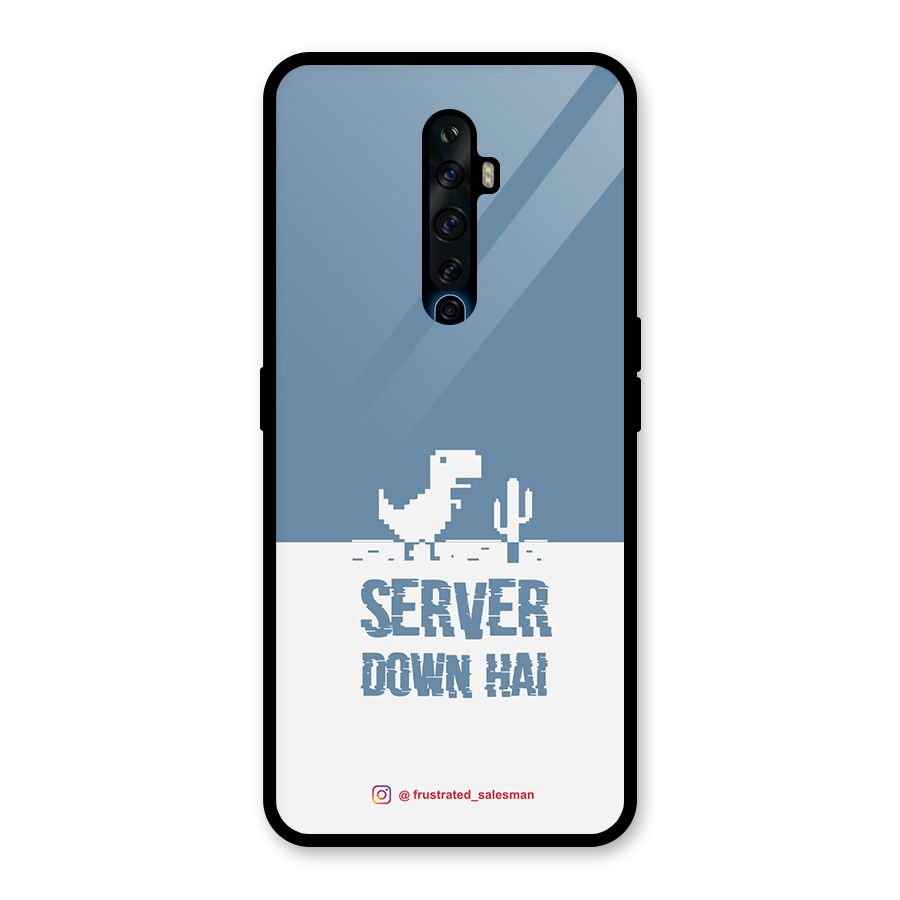 Server Down Hai SteelBlue Glass Back Case for Oppo Reno2 F
