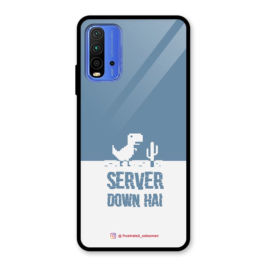 Server Down Hai SteelBlue Glass Back Case for Redmi 9 Power