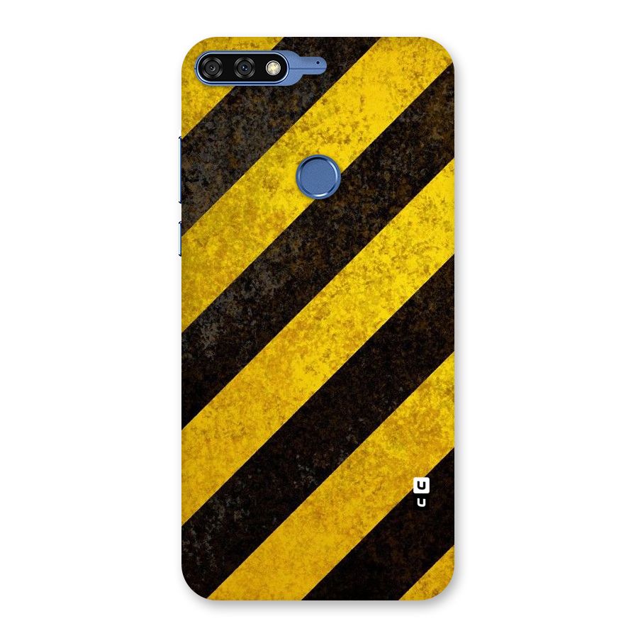 Shaded Yellow Stripes Back Case for Honor 7C