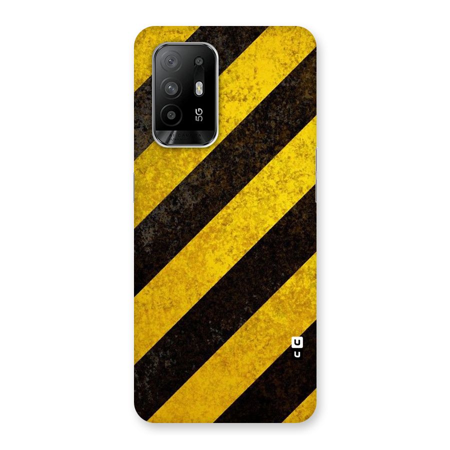 Shaded Yellow Stripes Back Case for Oppo F19 Pro Plus 5G