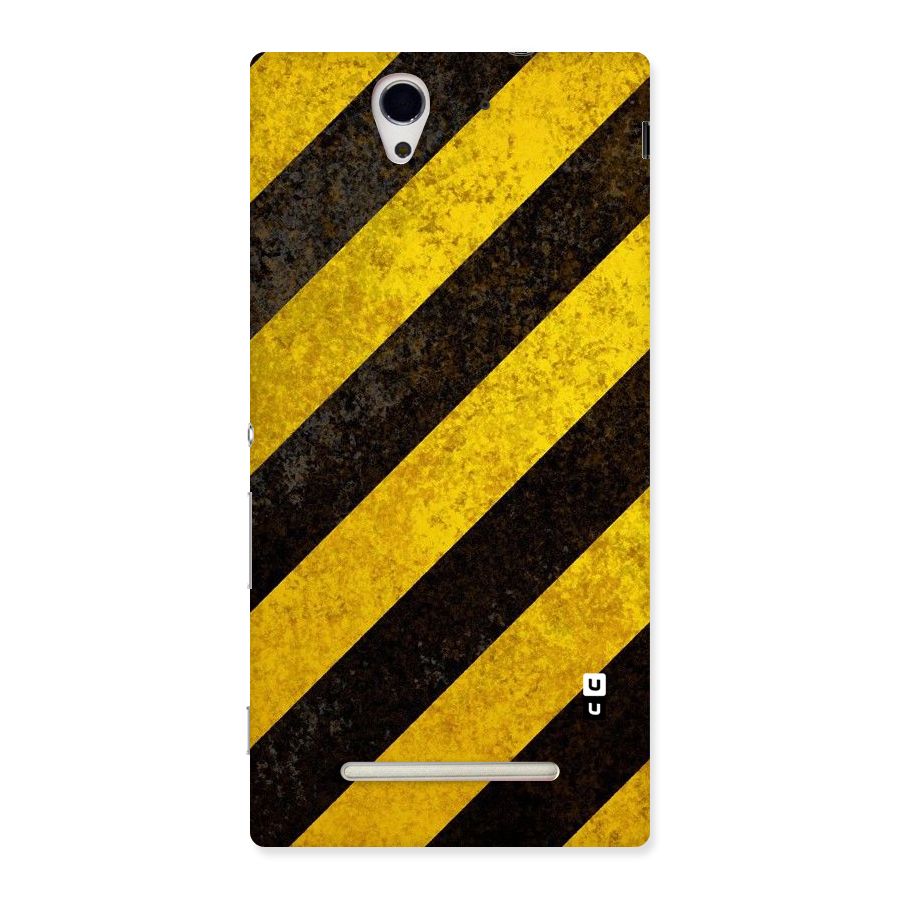 Shaded Yellow Stripes Back Case for Sony Xperia C3