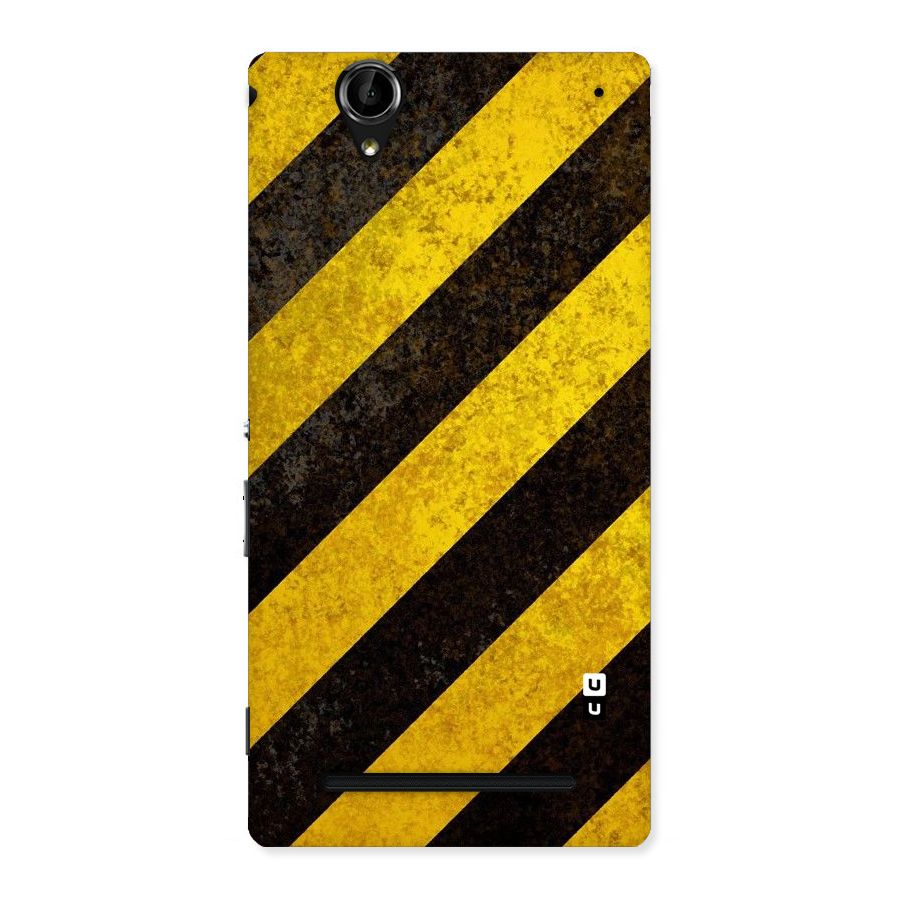 Shaded Yellow Stripes Back Case for Sony Xperia T2