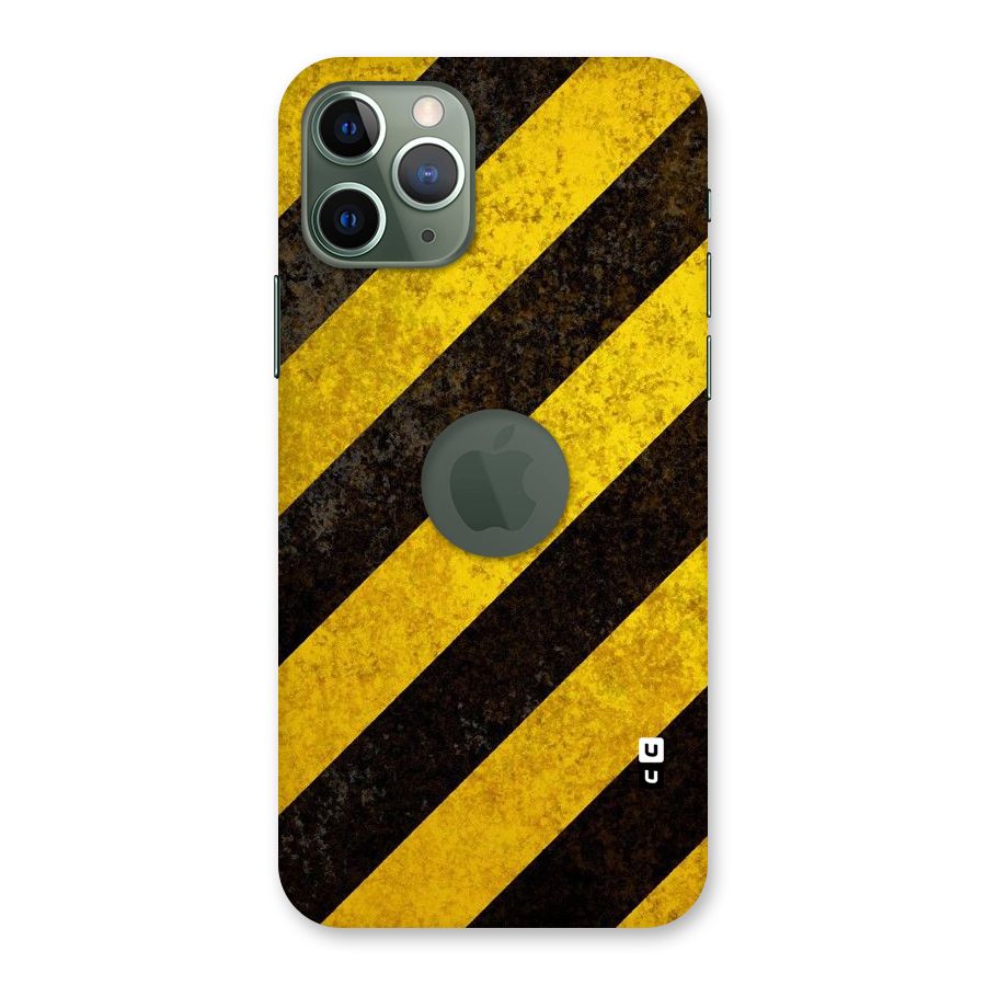 Shaded Yellow Stripes Back Case for iPhone 11 Pro Logo  Cut