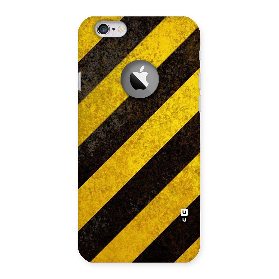 Shaded Yellow Stripes Back Case for iPhone 6 Logo Cut