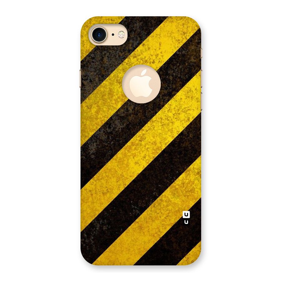 Shaded Yellow Stripes Back Case for iPhone 7 Logo Cut