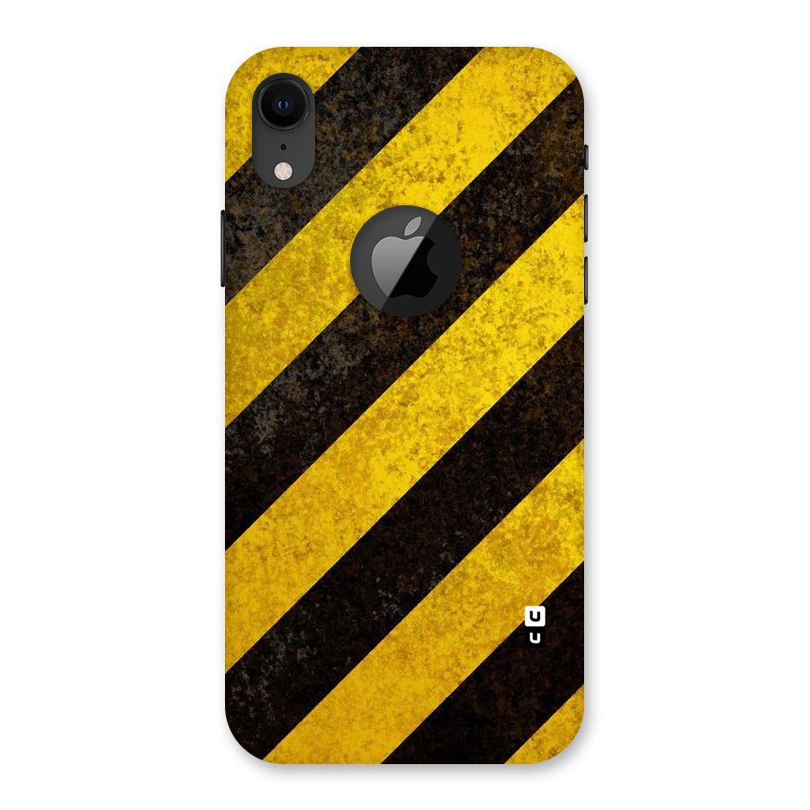Shaded Yellow Stripes Back Case for iPhone XR Logo Cut