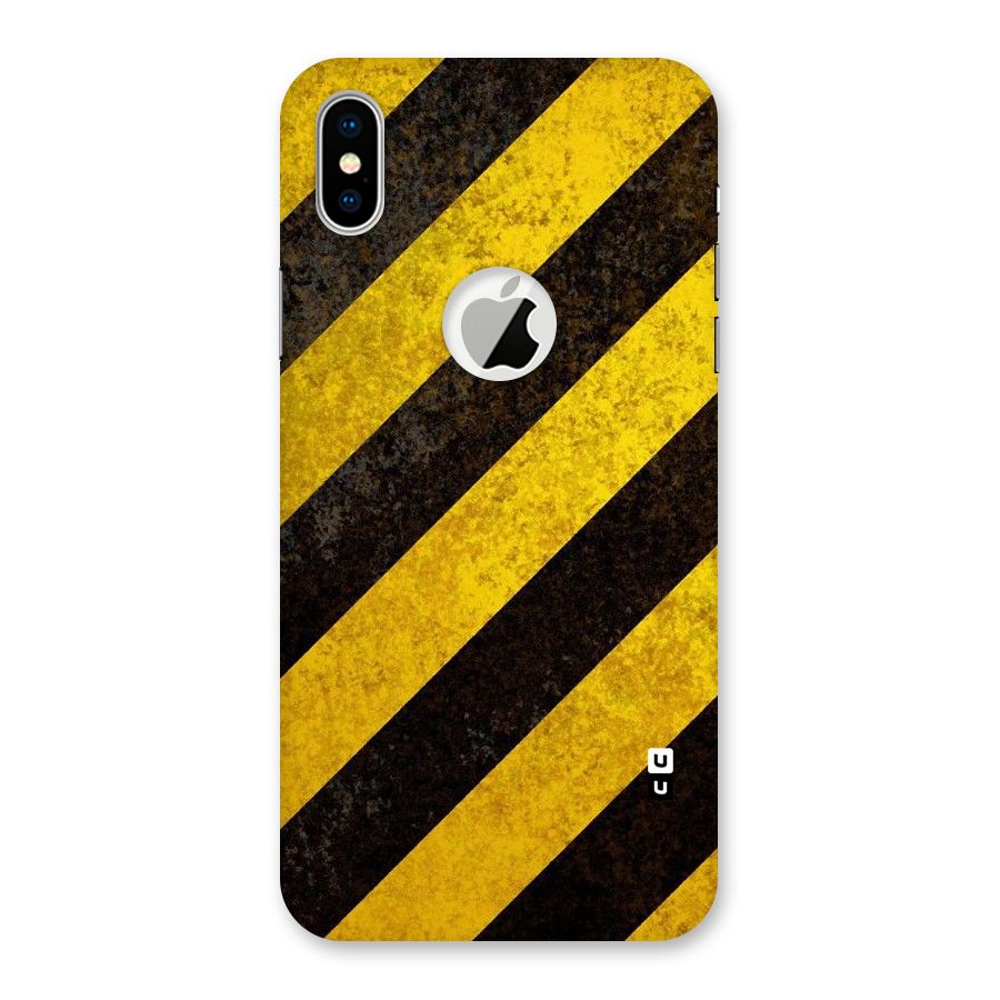 Shaded Yellow Stripes Back Case for iPhone X Logo Cut