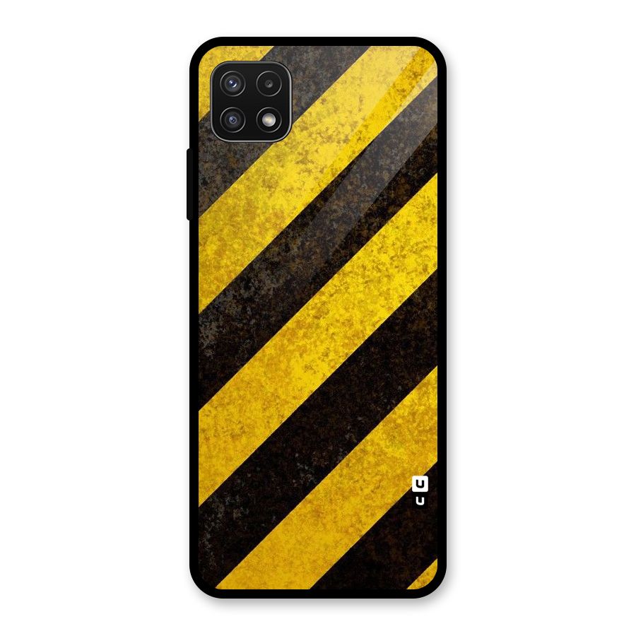 Shaded Yellow Stripes Glass Back Case for Galaxy A22 5G