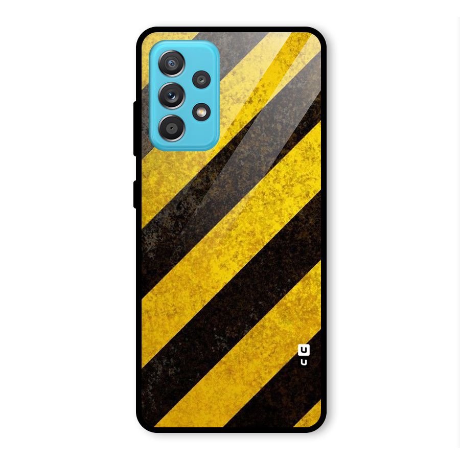 Shaded Yellow Stripes Glass Back Case for Galaxy A52
