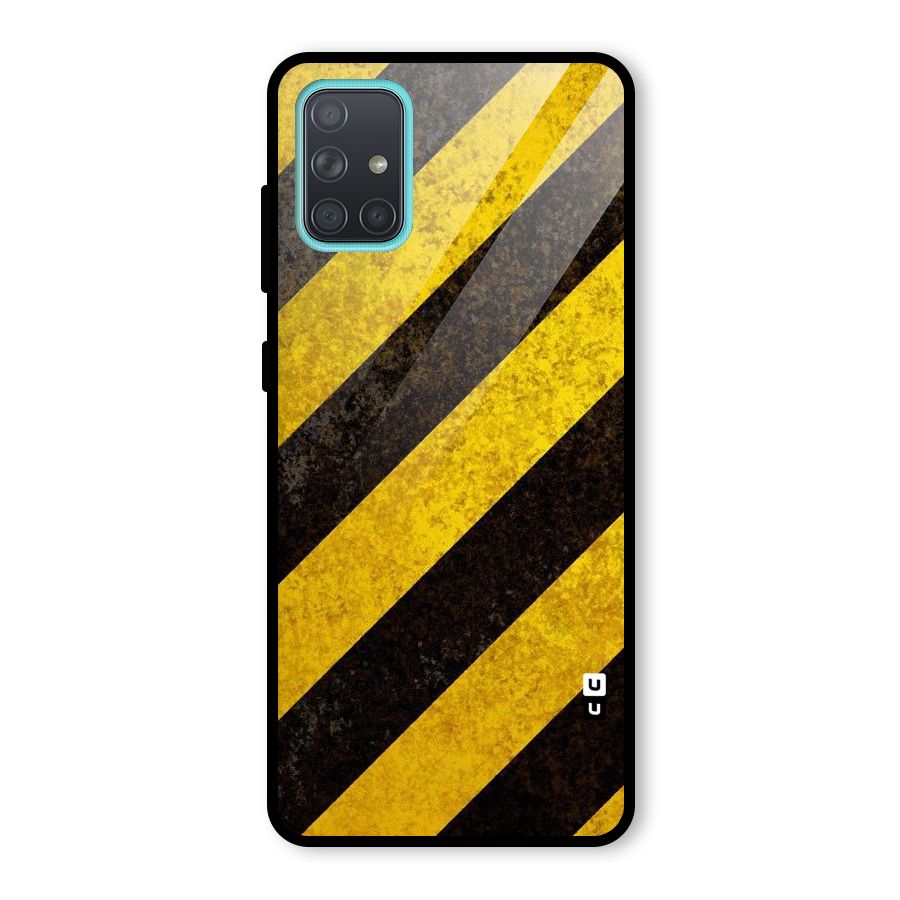 Shaded Yellow Stripes Glass Back Case for Galaxy A71