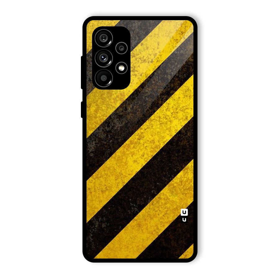 Shaded Yellow Stripes Glass Back Case for Galaxy A73 5G