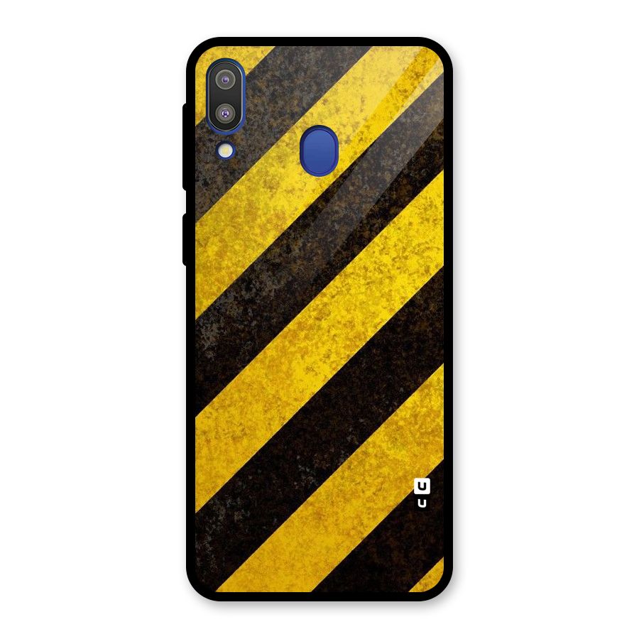 Shaded Yellow Stripes Glass Back Case for Galaxy M20
