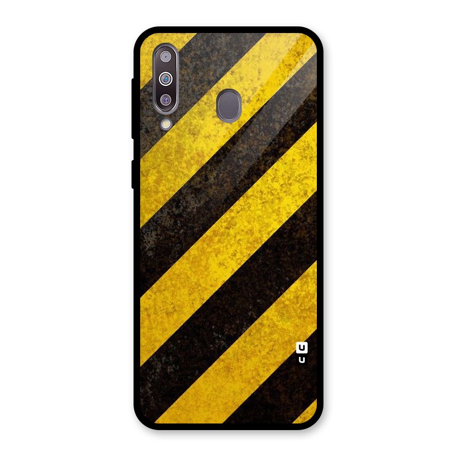 Shaded Yellow Stripes Glass Back Case for Galaxy M30