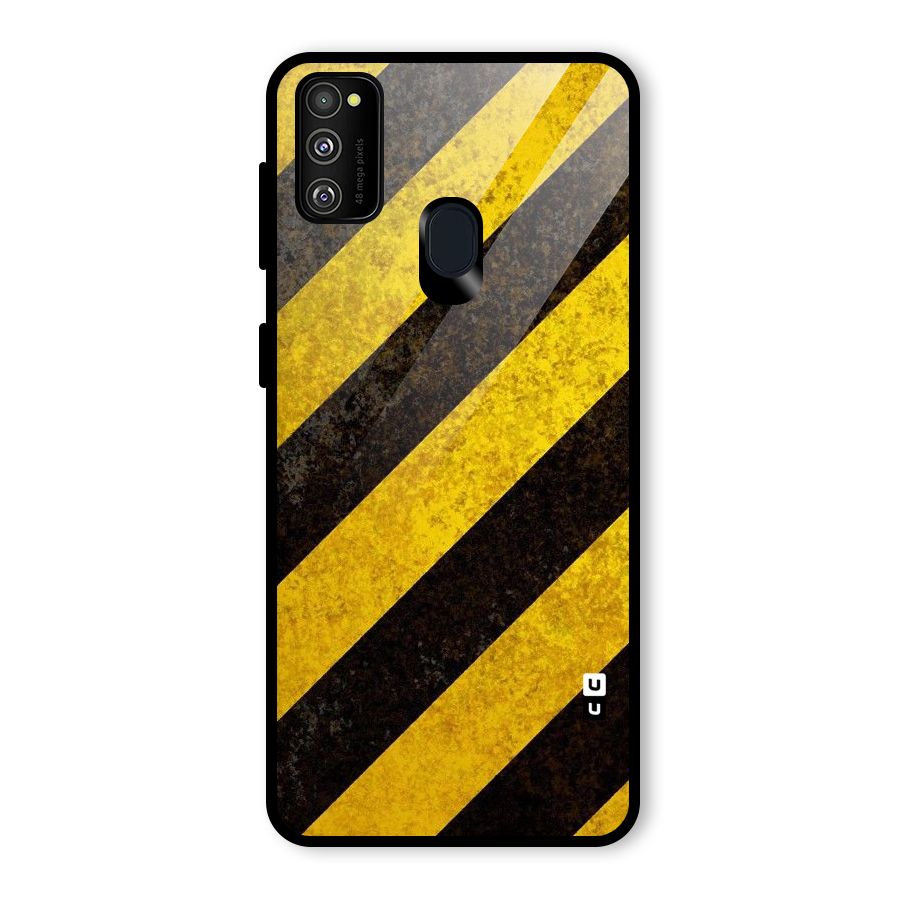 Shaded Yellow Stripes Glass Back Case for Galaxy M30s