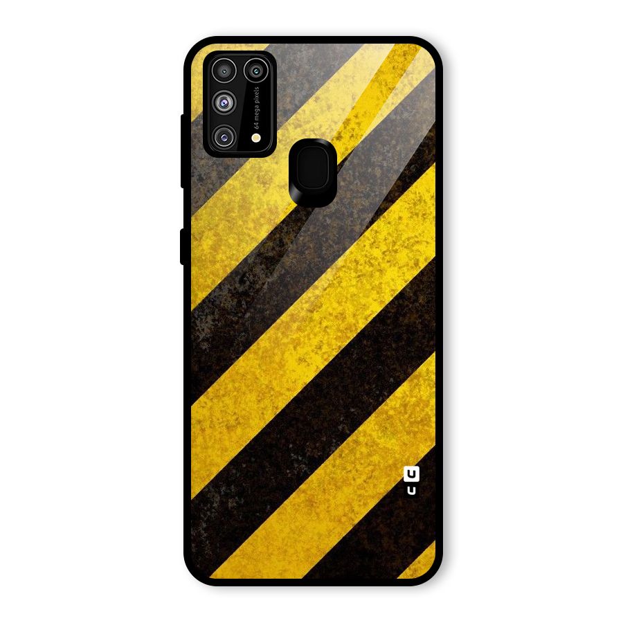 Shaded Yellow Stripes Glass Back Case for Galaxy M31