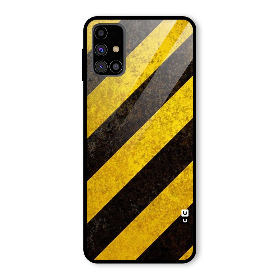 Shaded Yellow Stripes Glass Back Case for Galaxy M31s