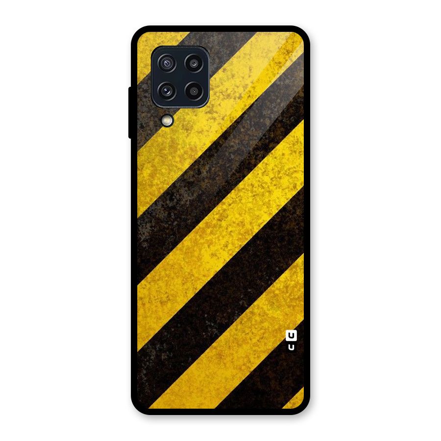 Shaded Yellow Stripes Glass Back Case for Galaxy M32