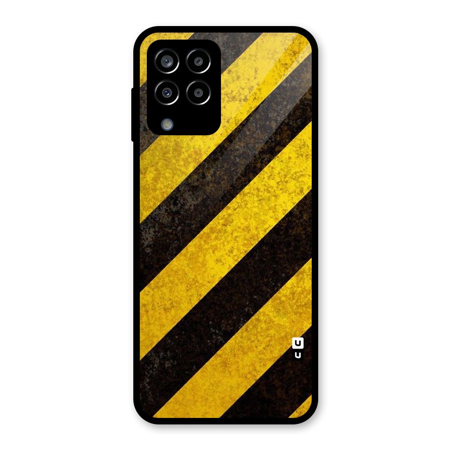 Shaded Yellow Stripes Glass Back Case for Galaxy M33