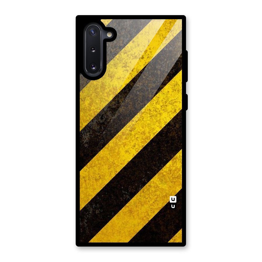 Shaded Yellow Stripes Glass Back Case for Galaxy Note 10