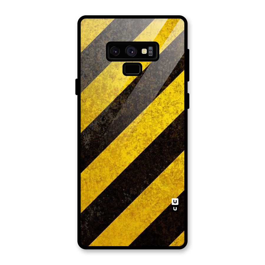 Shaded Yellow Stripes Glass Back Case for Galaxy Note 9