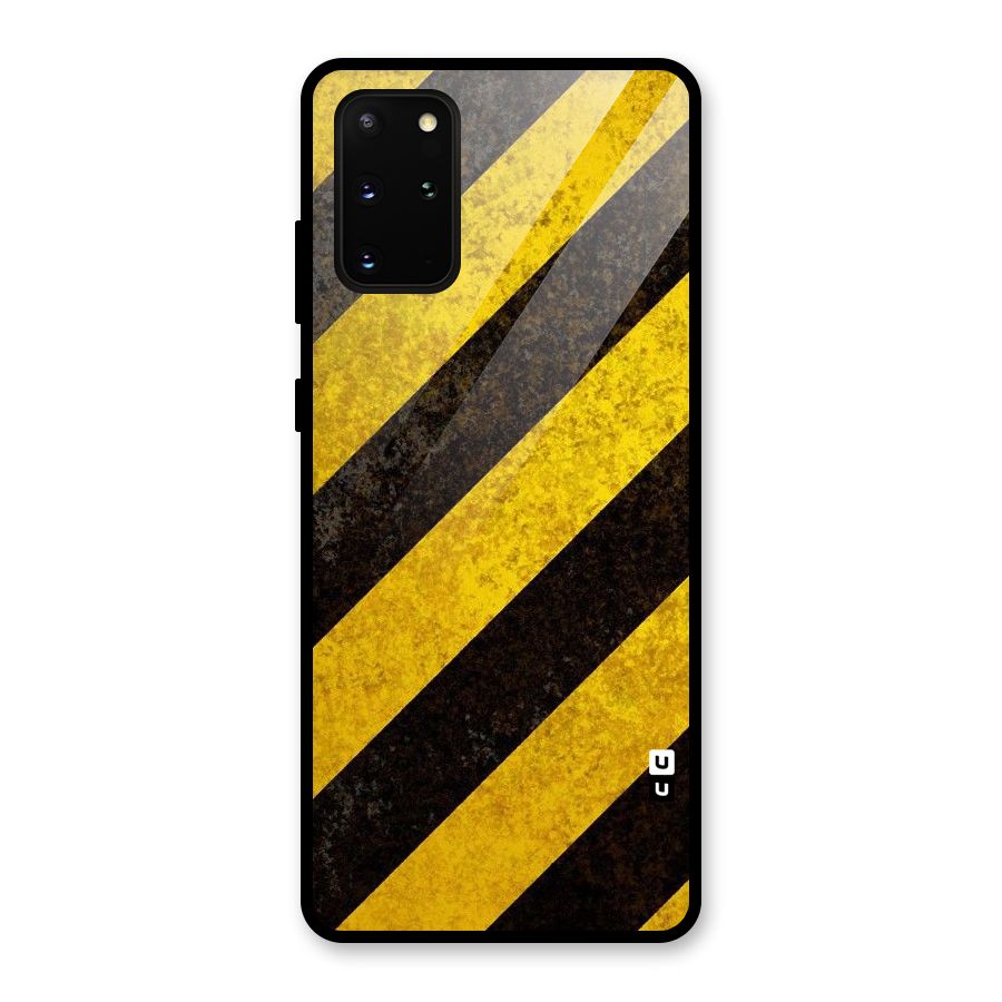 Shaded Yellow Stripes Glass Back Case for Galaxy S20 Plus