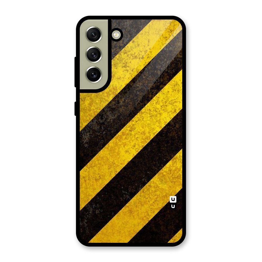 Shaded Yellow Stripes Glass Back Case for Galaxy S21 FE 5G