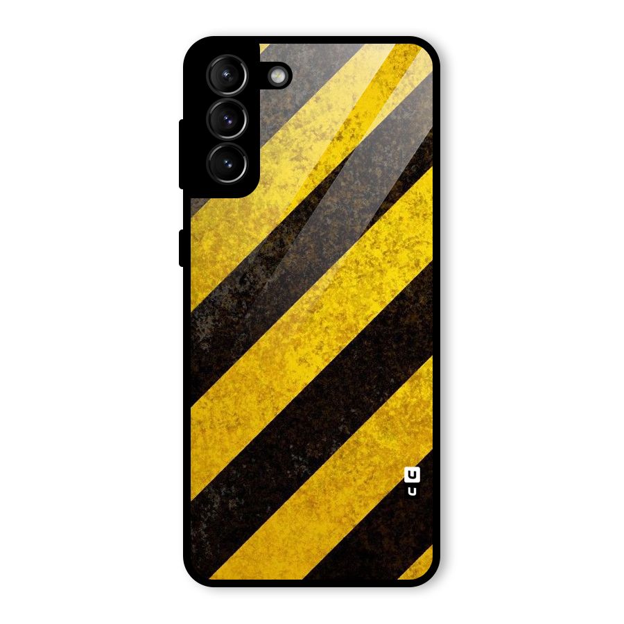 Shaded Yellow Stripes Glass Back Case for Galaxy S21 Plus