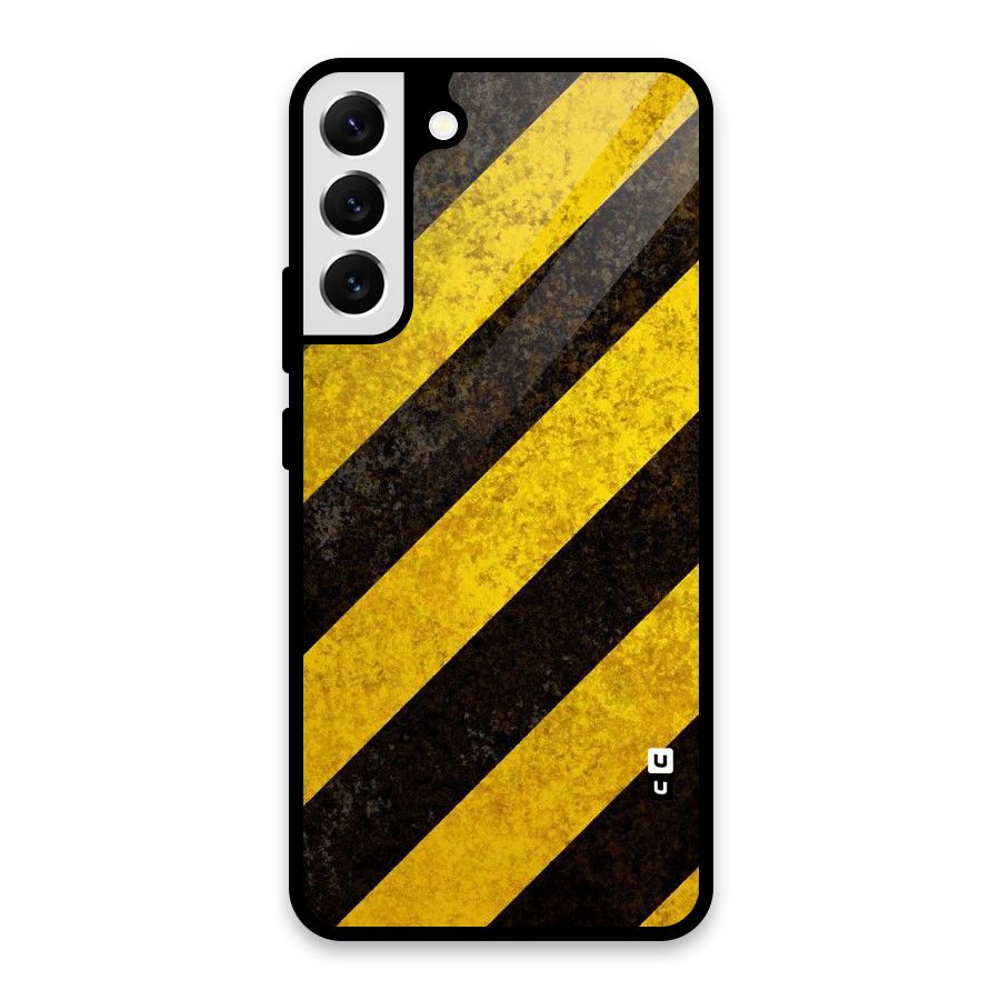 Shaded Yellow Stripes Glass Back Case for Galaxy S22 Plus 5G