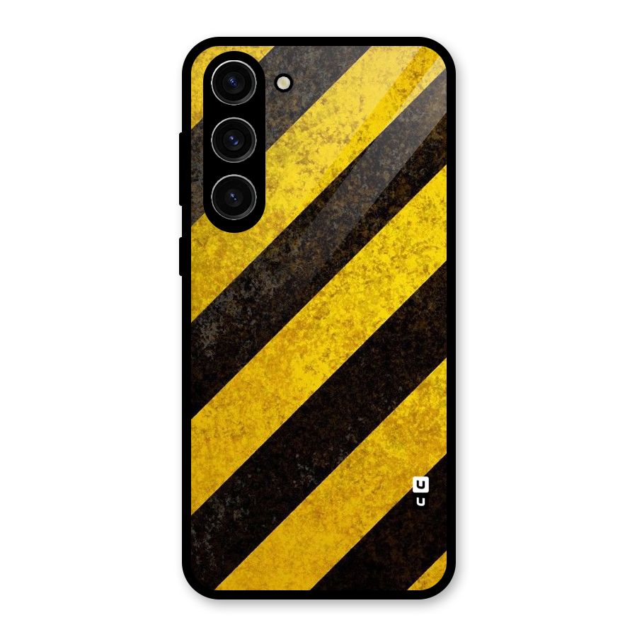 Shaded Yellow Stripes Glass Back Case for Galaxy S23 Plus
