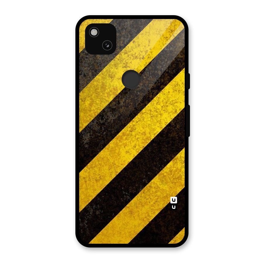 Shaded Yellow Stripes Glass Back Case for Google Pixel 4a