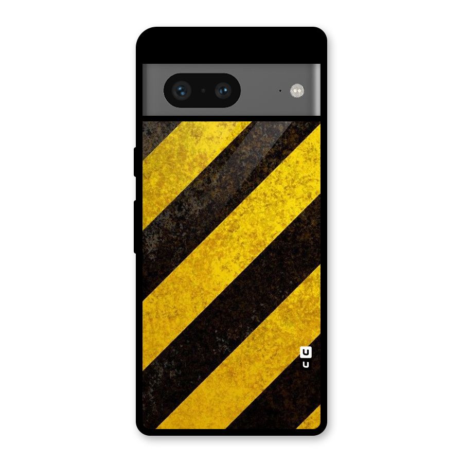 Shaded Yellow Stripes Glass Back Case for Google Pixel 7
