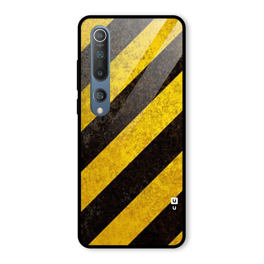 Shaded Yellow Stripes Glass Back Case for Mi 10