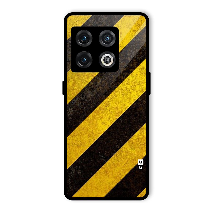 Shaded Yellow Stripes Glass Back Case for OnePlus 10 Pro 5G