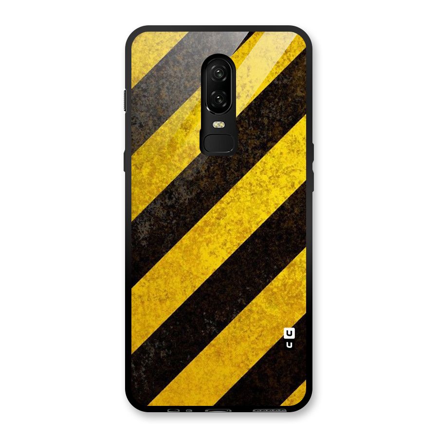 Shaded Yellow Stripes Glass Back Case for OnePlus 6