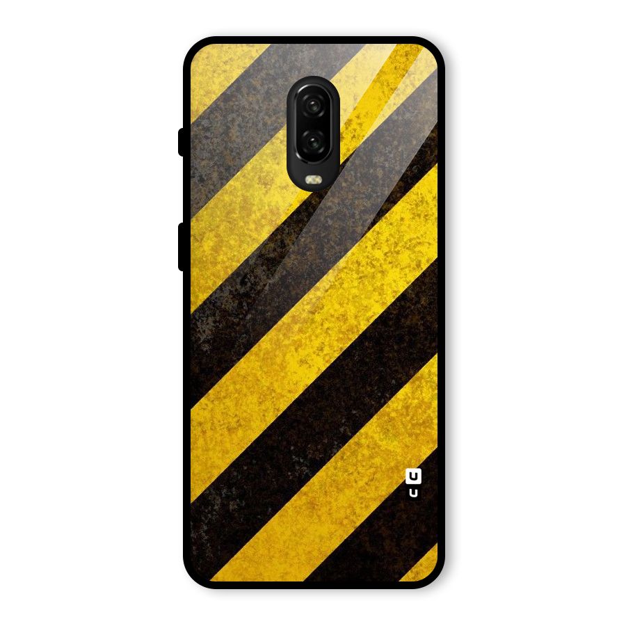 Shaded Yellow Stripes Glass Back Case for OnePlus 6T