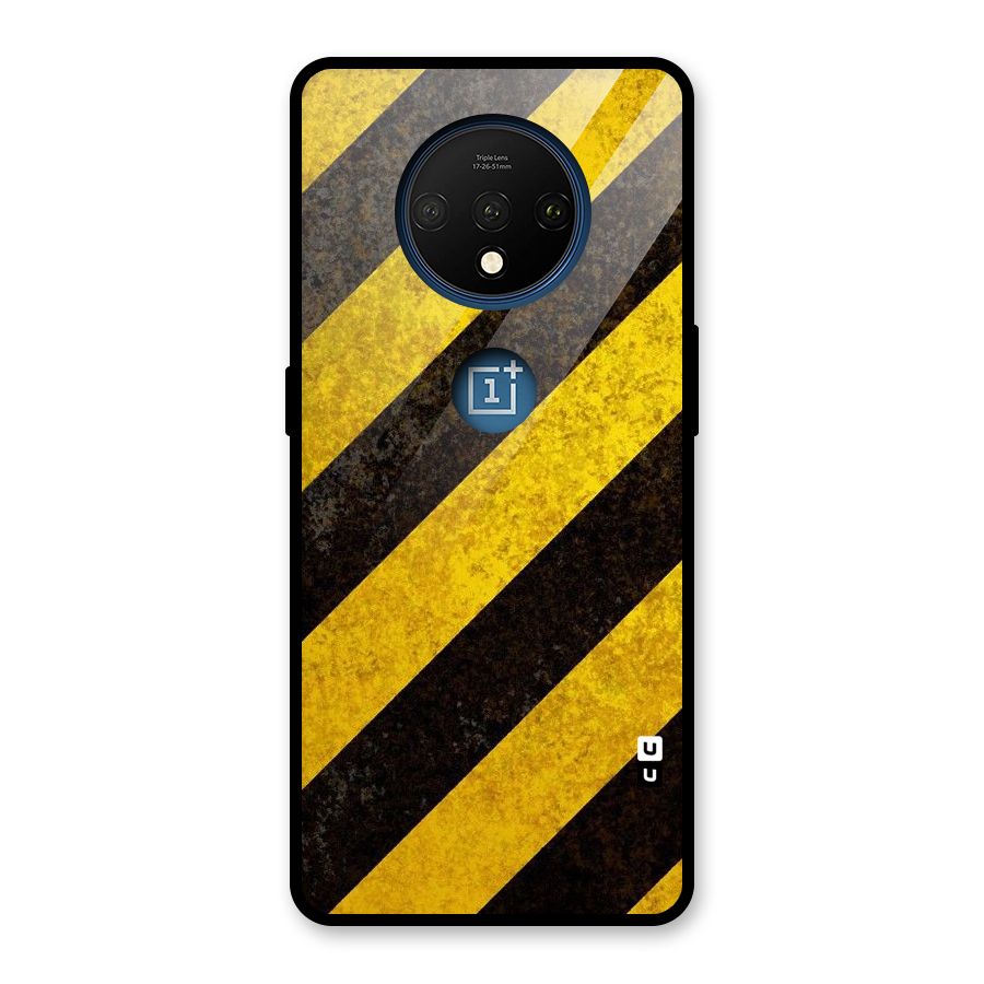 Shaded Yellow Stripes Glass Back Case for OnePlus 7T