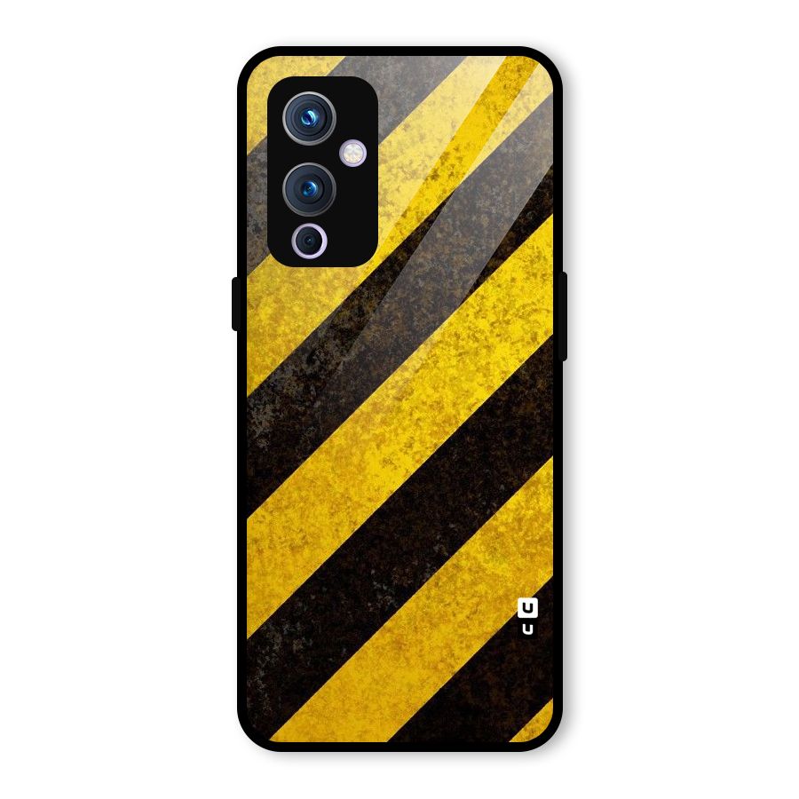 Shaded Yellow Stripes Glass Back Case for OnePlus 9