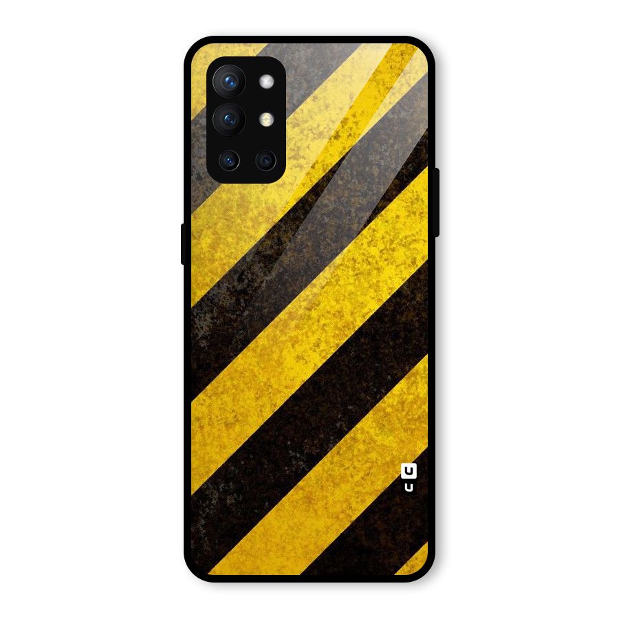Shaded Yellow Stripes Glass Back Case for OnePlus 9R